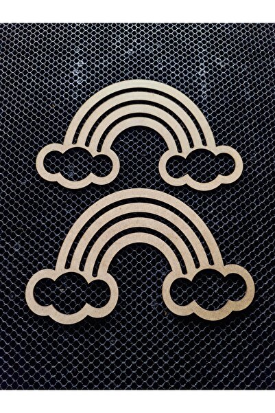 Sözen Home Design Ahşap Bulut -2- Adet-gökkuşağı Kasnak, Düş Kapanı, Makrome ...