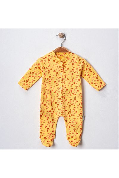 Lunara Baby Girl Flower Themed Snap Booties Jumpsuit Newborn