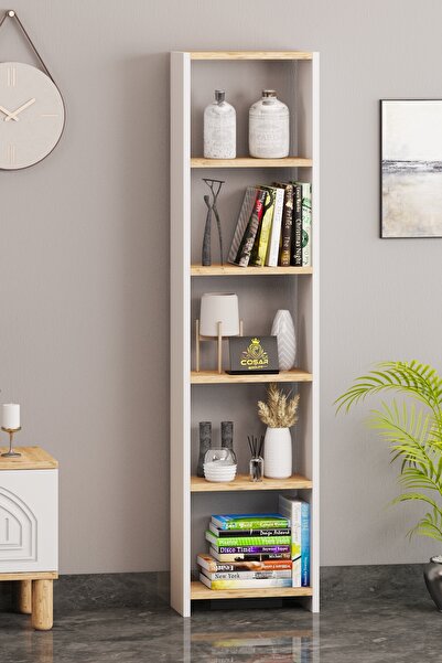 Cosargroup Bohem 6 Raflı 40 Cm Dekoratif Kitaplık Bohem Tarz Kitaplık Ofis Kitaplığı Dolap Evrak Rafı Ev Rafı