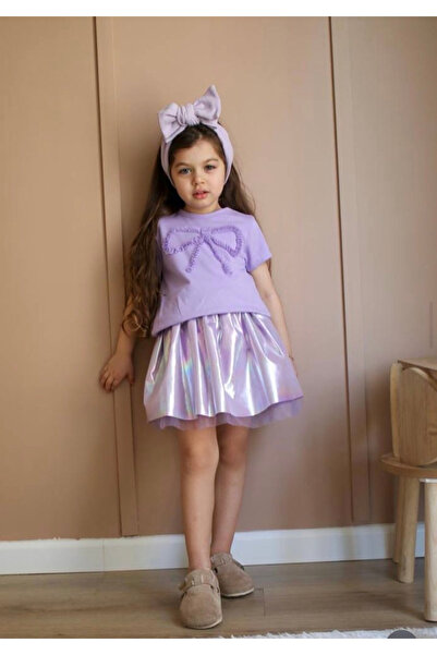 Kokosh kidss Kız çocuk parlak etekli fiyonklu özel gün takım