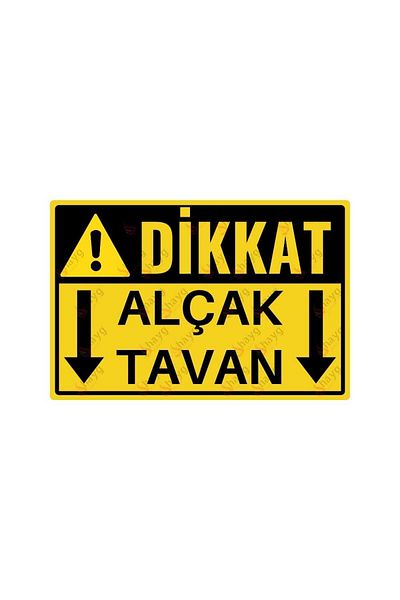 Hayg Equipment Caution Low Ceiling Warning Sign – Uv Printed Dekota Sign – Work Safety Sign - 15X22,5Cm