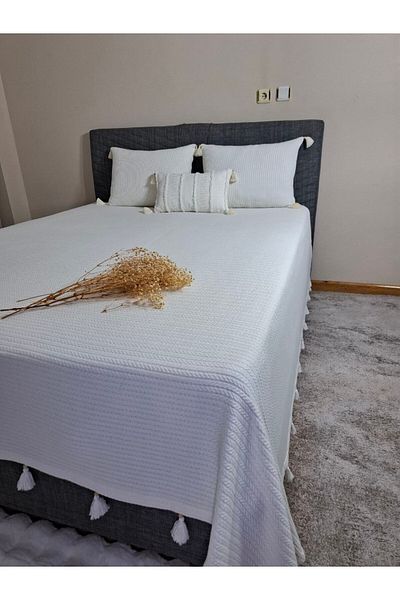 ARVA Home 100% Cotton Knitted Pique Double Bedspread 220 X 240 cm