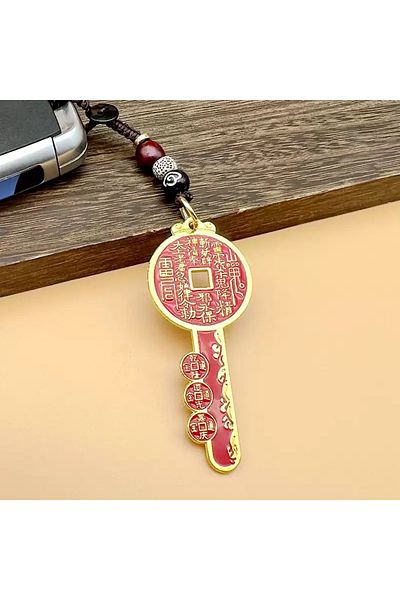 PİRAMİGO Lucky Qian Dao Jia Kaiku Keychain, Three Emperors Money Design