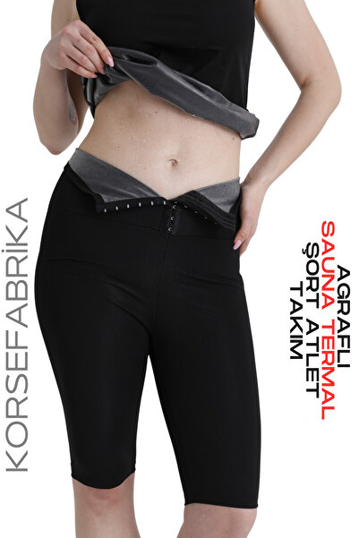 korsefabrika trend mood store Sauna Termal Orijinal Terleterek Zayıflatan Şort-atlet Takım