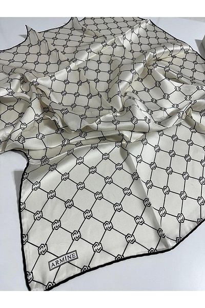 Armine Μεταξωτό Φουλάρι Sura 9178D (S ) 90 x 90 Ecru - 82