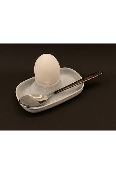 Home Egg Cup & Breakfast Presentation Plate – Minimal Design with Spoon Chamber