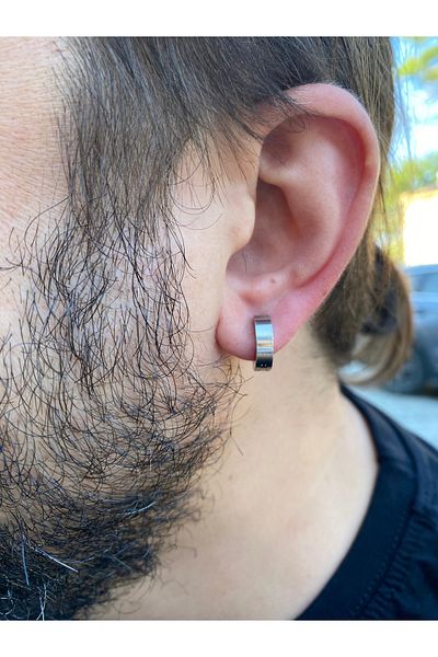 kurukafagift Men's Steel Earrings - No Compression and Perforation
