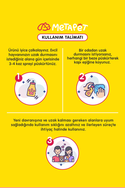 Metapet Doğal Kedi Uzaklaştırıcı Spreyi, Kedi Çiş Pedi Ve Tuvalet Alıştırma Eğitimi Seti, Kovucu, 150 ml