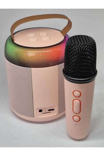Eşya Dünyası Kablosuz Mikrofonlu Taşınabilir Karaoke- LED Işıklı -Bluetooth H...