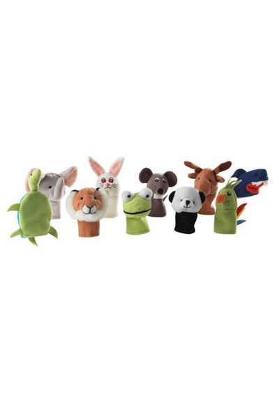 SyaMAG Set of 10 plush finger puppets, animals