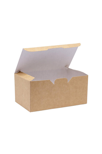 Murty99 Natural Kraft Soğan Halkası/Nugget Kutusu Küçük Boy 12x8x6 Cm 100 Adet