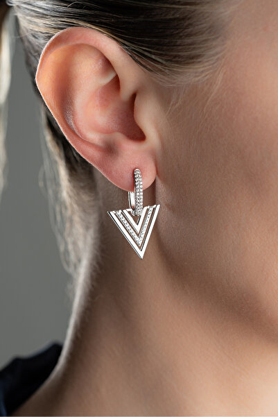 Silvano Jewelry 925 Ayar Gümüş Trend Model Küpe