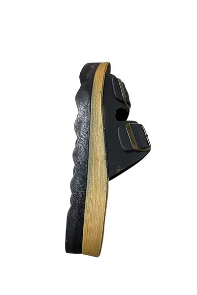 Polero Slippers Summer Double Buckle Flat Thick Sole