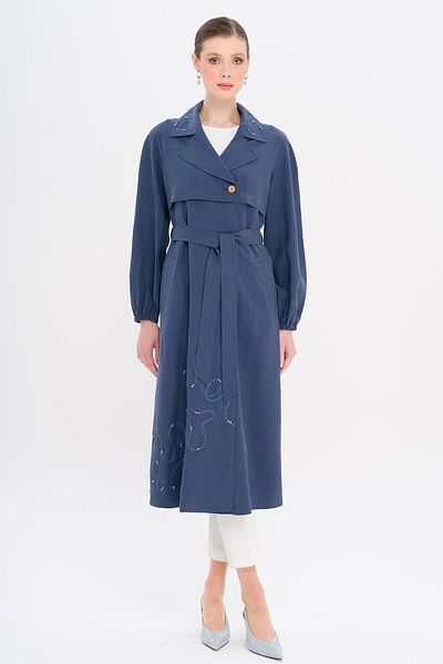 Olcay Șapcă modal ne căptușită cu detaliu broderie cu mâneci raglan INDIGO 6735