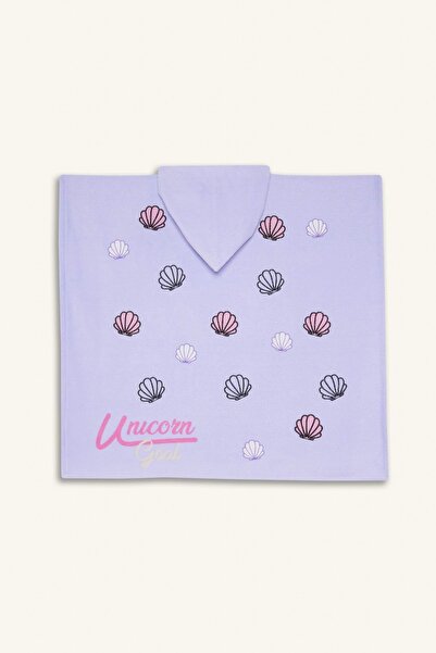 DeFacto Πετσέτα πόντσο από βαμβακερή στάμπα για κορίτσι C1173a825sm