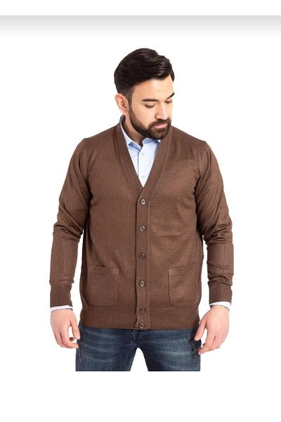 BAGİSTA BUTİK Men's Slim Wool Knitwear Buttoned Father Cardigan.