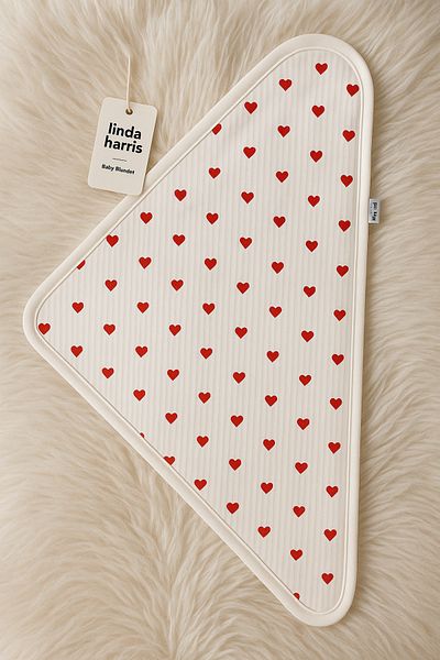 Linda Harris Heart Pattern Ecru Newborn Baby 80X90 cm Double Layer Blanket