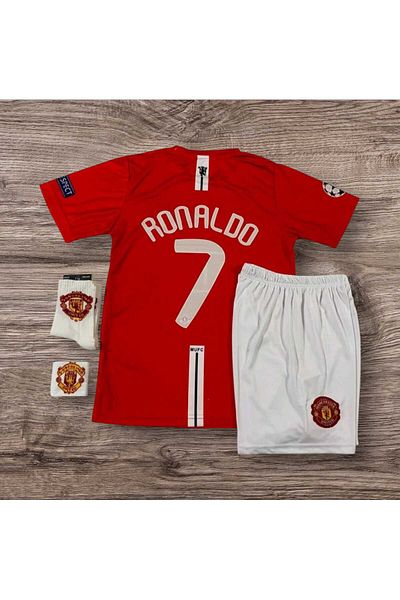 Marka Extra R.Onâl.Do 7 2008 Season Moskow Final Child Short Sleeve Football Jersey Red 4Th Set