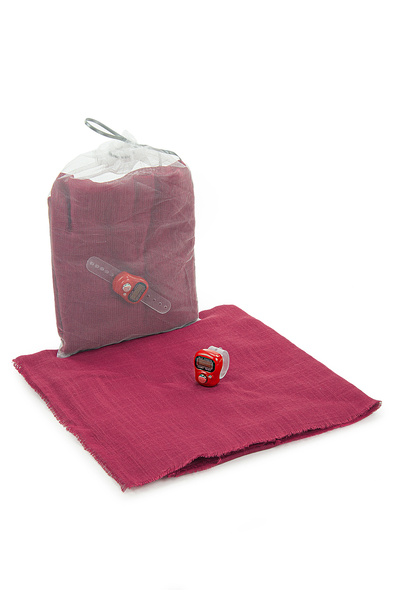 semazen 5 Pieces Tulle Pouch Cotton Mevlüt Cover and Zikirmatik Counter Set Claret Red