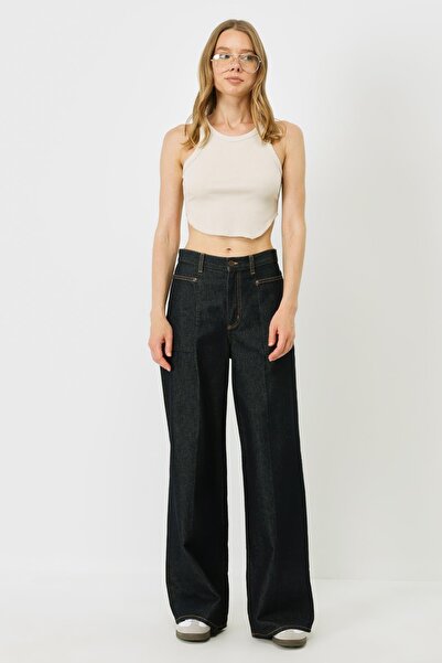 C&City Beige Women's Crop Tank Top - Oval Corded Strap 920