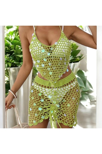 Charme Elegant πλεκτό σετ παραλίας