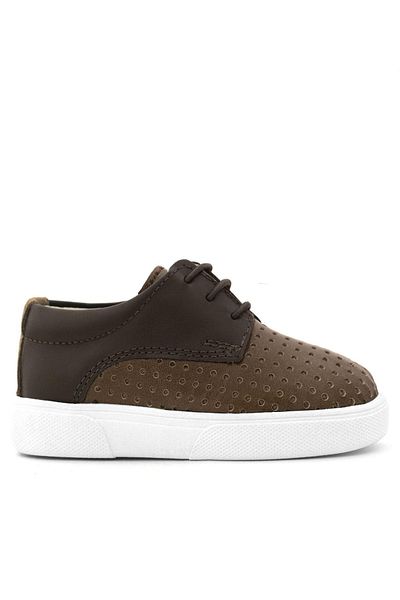 Rakerplus Genuine Leather Brown Elastic Boys' Casual Shoes