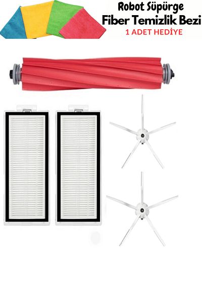 Roborock Q7,Q7 Max Plus Compatible Hepa Filter, Brush Spare Part Refill Set - 5 Pieces