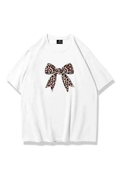 MANCY Γυναικείο μπλουζάκι Leopard Leopard με στάμπα Oversize 100% βαμβακερό