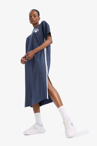 DeFacto Fit Nba New York Knicks κοντομάνικο πικέ φόρεμα E3620ax25sm
