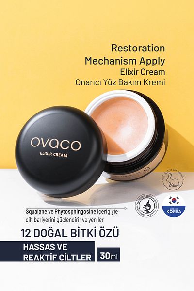 Ovaco Elixir Cream - 30ml Acne and Atopic Face Cream, Repairing and Moisturizing Care Balm