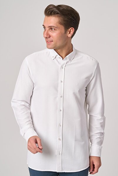 White Stone White Stone 2025-Y G2533 Seersucker Shirt White