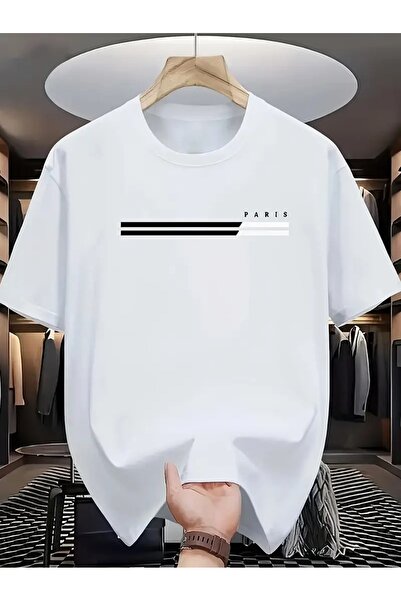 MANCY Tricou oversize unisex cu imprimeu Paris 100% bumbac