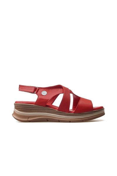Mammamia Women's Genuine Leather Heeled Daily Sandals 25Y D25Ys-2790 Z Red