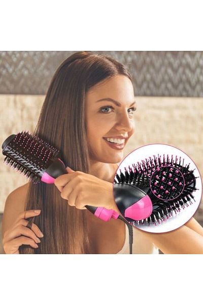 FOXMAG24 Electric hair straightening brush, One Step 3 in 1, ceramic coating, fast heating, ionic