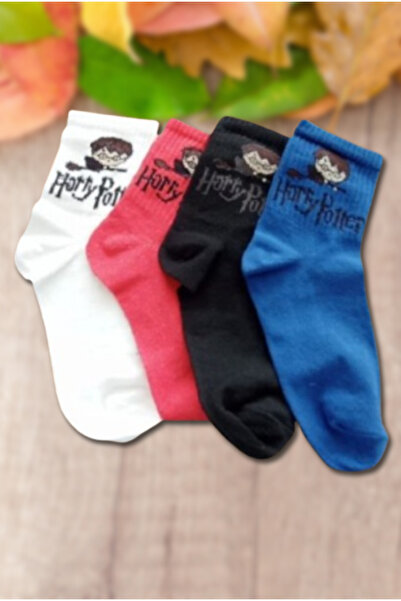 Esinti 4 чифта чорапи с шарки на Хари Потър, спортни чорапи, цветни чорапи, 4 броя