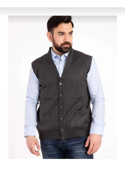 BAGİSTA BUTİK Men's Thin Wool Knitwear Knitted Buttoned Vest