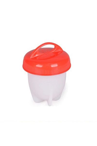 FOXMAG24 set of 6 silicone egg cookers, practical, white/red