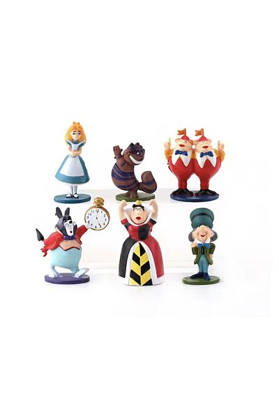 MBong Set 6 Figurine Alice in Tara Minunilor, Mbong®, 6-7 cm