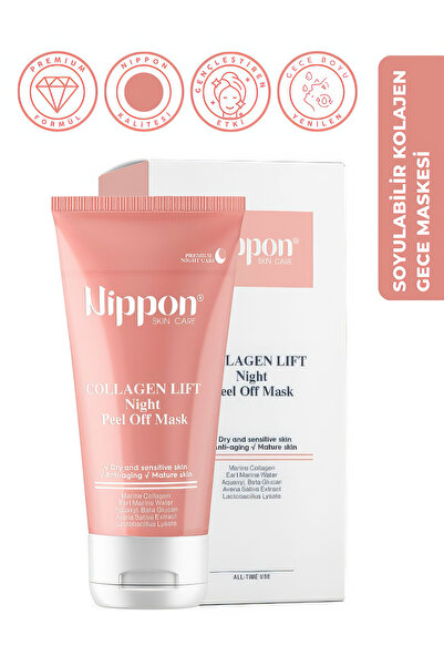 NIPPON Collagen Lift Soyulabilen Kolajen Yüz Maskesi Premium Night Care