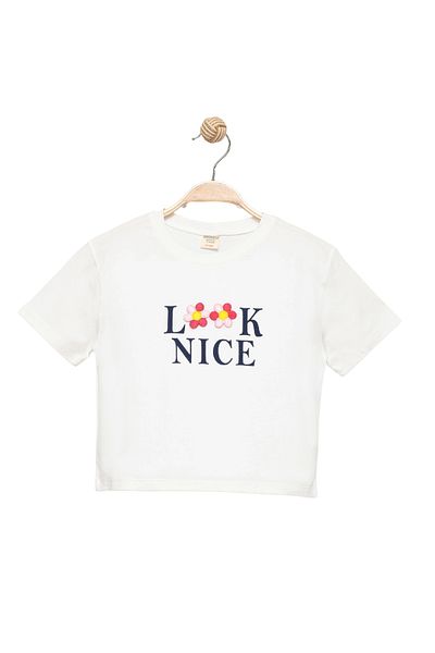 Divonette Girl's Floral Short Sleeve T-Shirt - Children's Clothing