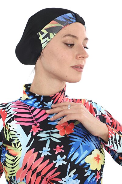 EB beachwear Mixed Leaf Pattern Lycra Full Tetture Swimsuit