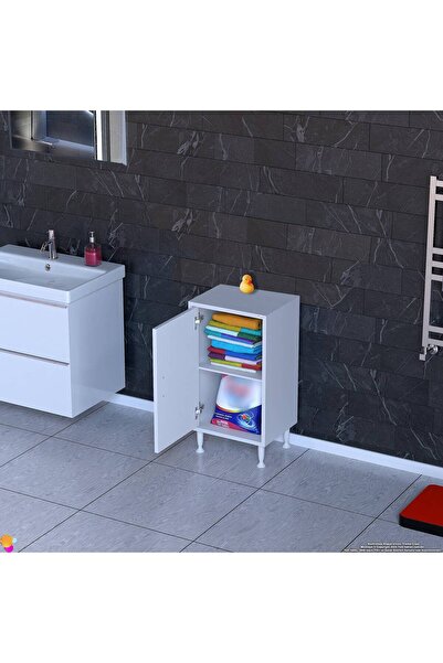 Modilayn Küçük Alanlar İçin Akıllı Çözümler 45x75x32,5 cm’ lik 1 Kapaklı 2 Göz Raf Dolap