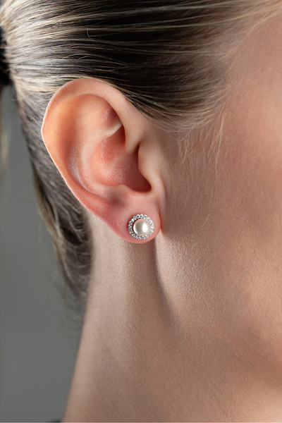 Silvano Jewelry 925 Ayar Gümüş İnci Küpesi