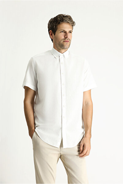 Kiğılı Cămașă sport din bumbac, cu mânecă scurtă, cu guler cu nasturi