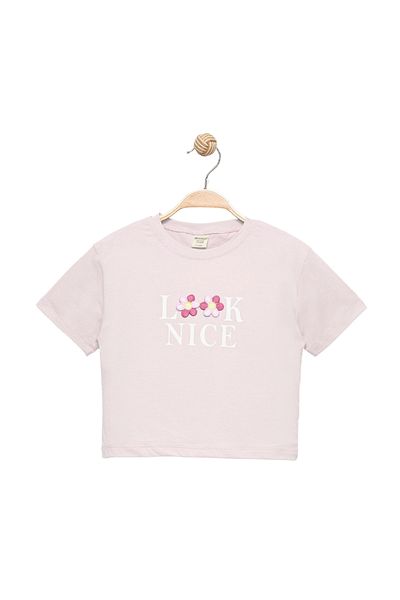 Divonette Girl's Floral Short Sleeve T-Shirt - Children's Clothing