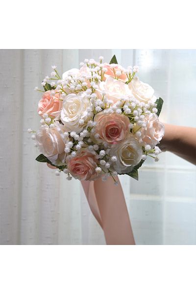 Choice 02 Bridal Bridesmaid Wedding Bouquet Silk Artificial Peony Roses Flowers Bride Holding Flowers Mari