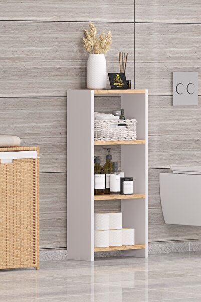 Cosargroup Bohem 4 Raflı 40 Cm Dekoratif Banyo Düzenleyici Banyo Dolabı Çok Amaçlı Dolap 100x40x20 Ölçülerinde