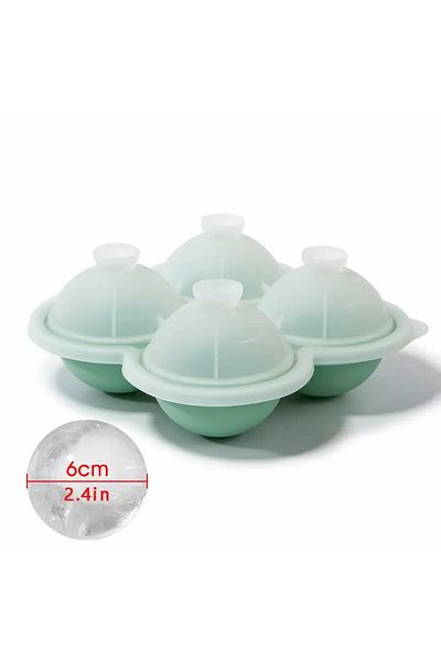 Choice Green 1pc Large Silicone Ice Cube Trays - Easy-release, No Leakage, Perfect For Whiskey, Cocktails,