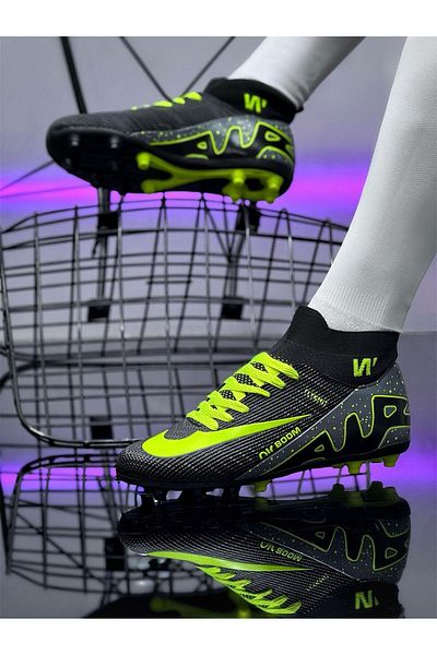 QUNDIR Băiat, adulți Astroturf/Turf Crampon cu șireturi flexibile, pantofi Astroturf