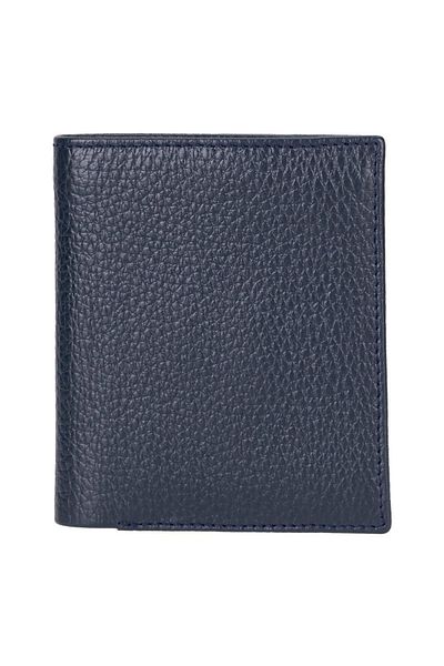 StoreAura Purahide Leather Wallet, 7 Card Compartments, Textured Navy Blue